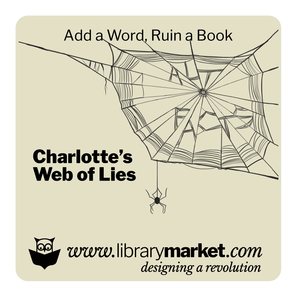 Library Market Add-a-Word Coaster - Charlottes Web of Lies
